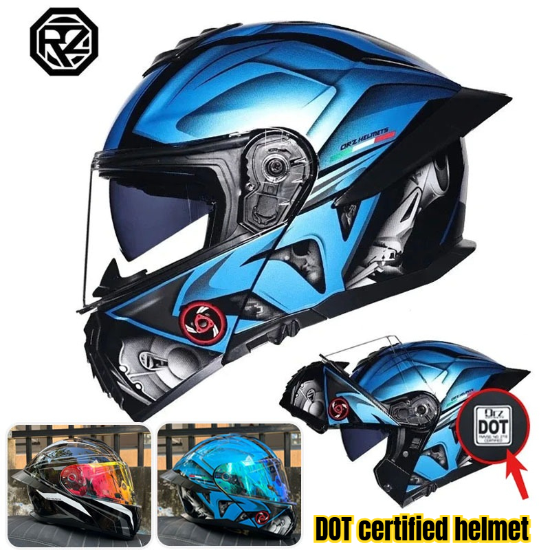 Full Face Motorcycle Helmet With Bluetooth - خوذة دراجة نارية معتمدة من وزارة