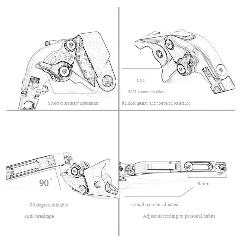 لهوندا NC700X NC700 X 2016-201 - مراجعة Cnc Aluminum Adjustable Brake Clutch Levers وسعره