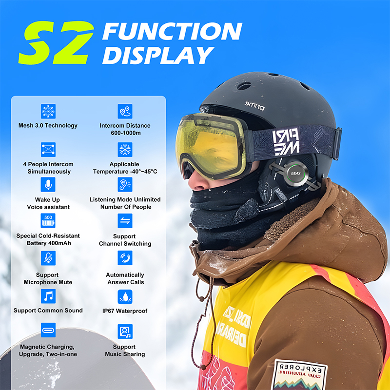 2026EJEAS جديد S2 إنتركوم تزلج - مراجعة Motorcycle Helmets وسعره