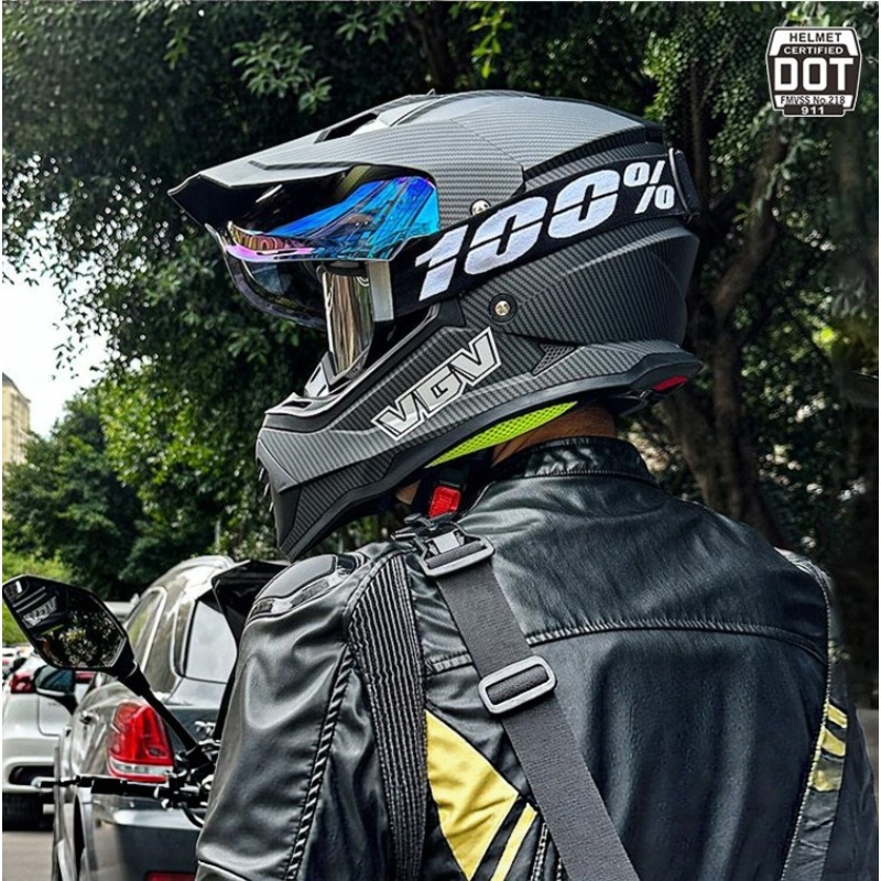 خوذة دراجة نارية VGV موتوكروس  - مراجعة Full Face Motorcycle Helmet With Bluetooth وسعره