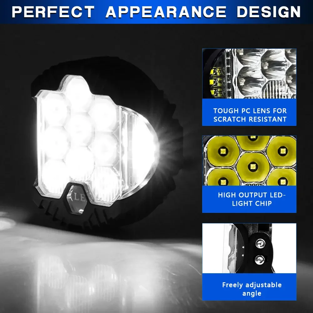 إضاءة ليد لشريط البحث ، مصابيح - مراجعة Universal Motorcycle Led Headlight Projector وسعره