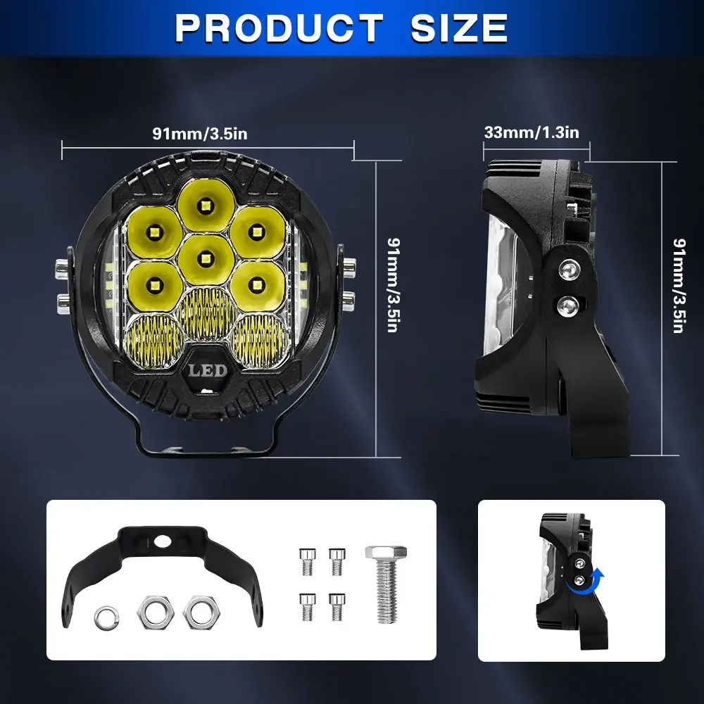 إضاءة ليد لشريط البحث ، مصابيح - مراجعة Universal Motorcycle Led Headlight Projector وسعره
