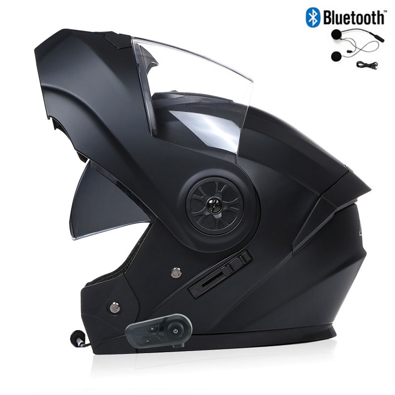 خوذة بلوتوث لكامل الوجه للدراج - مراجعة Modular Flip Up Motorcycle Helmet Dot Approved وسعره